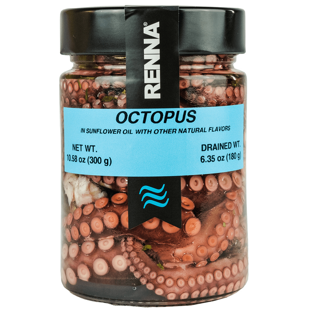 Renna, Fresh & Delicious Whole Octopus Tentacles in Oil, Tender, 10.58 oz - Dear John