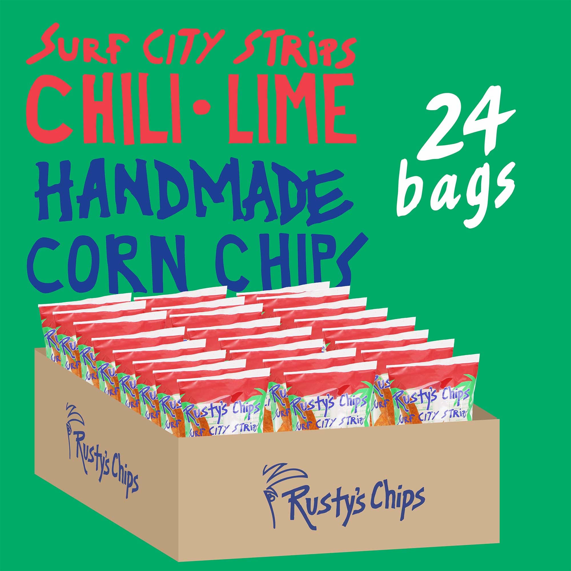 Rusty's Tortilla Crips - Chili Lime Corn (4oz - 12ct) - Dear John