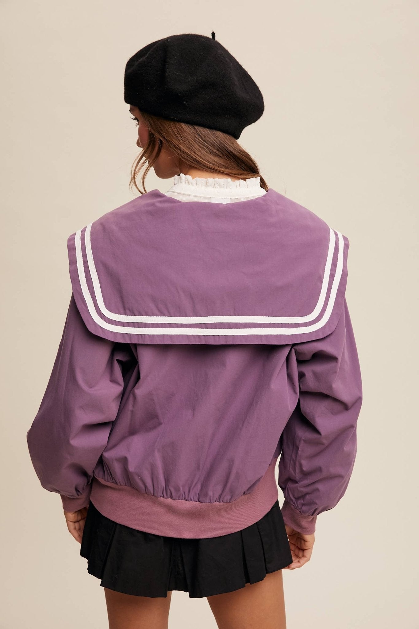 Sailor Collar Button-Up Jacket - Dear John