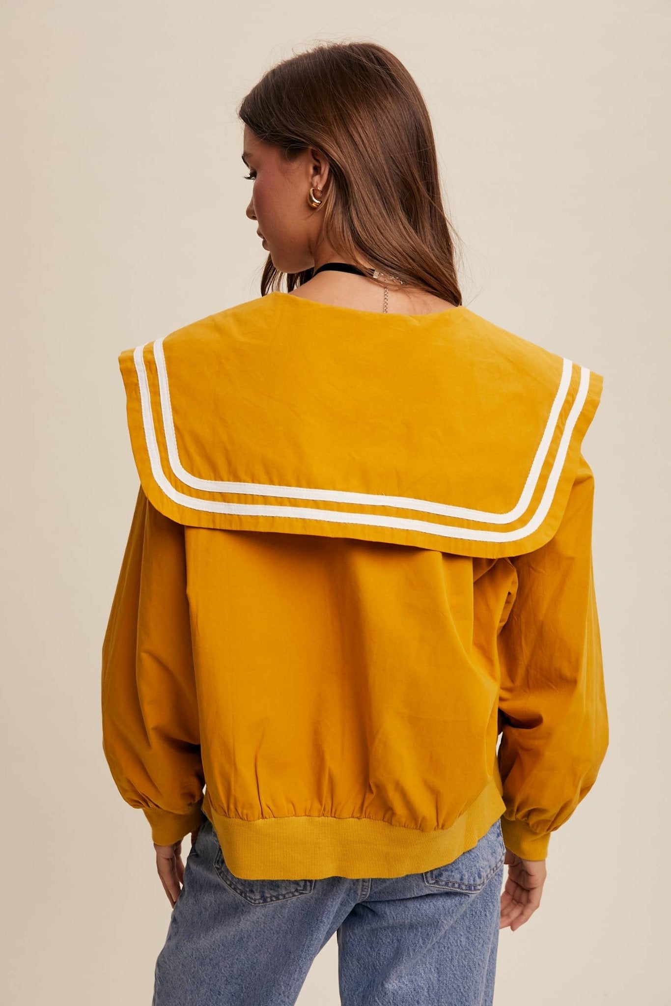Sailor Collar Button-Up Jacket - Dear John