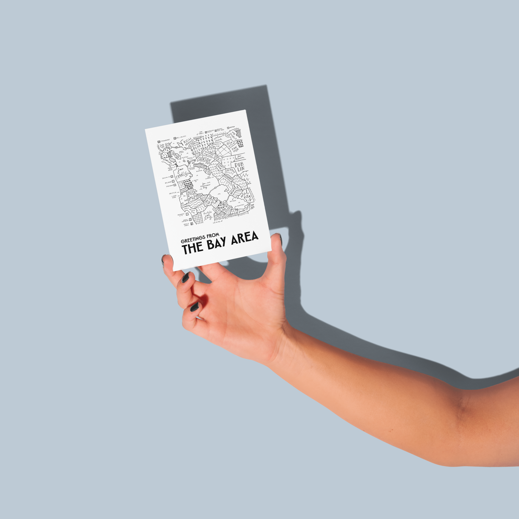 San Francisco Bay Area Map Note Card — by Aleisha Nelson (Blank Inside) - Dear John