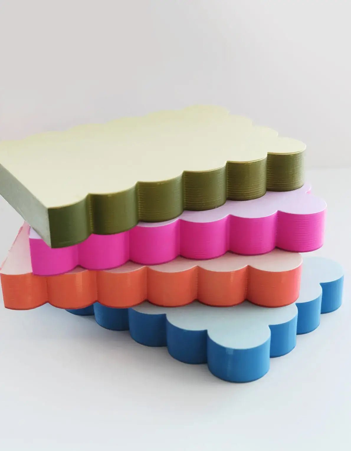 Scalloped Shaped Notepad | Chartreuse + Olive Edge - Dear John