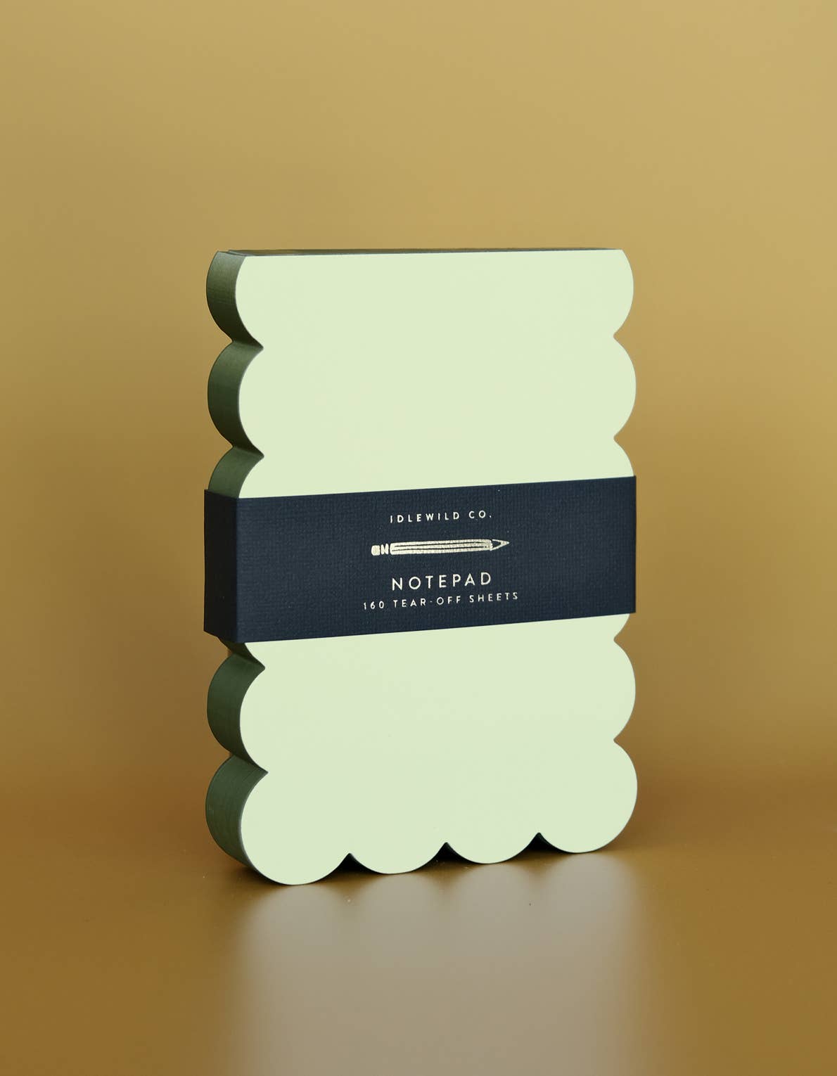 Scalloped Shaped Notepad | Chartreuse + Olive Edge - Dear John