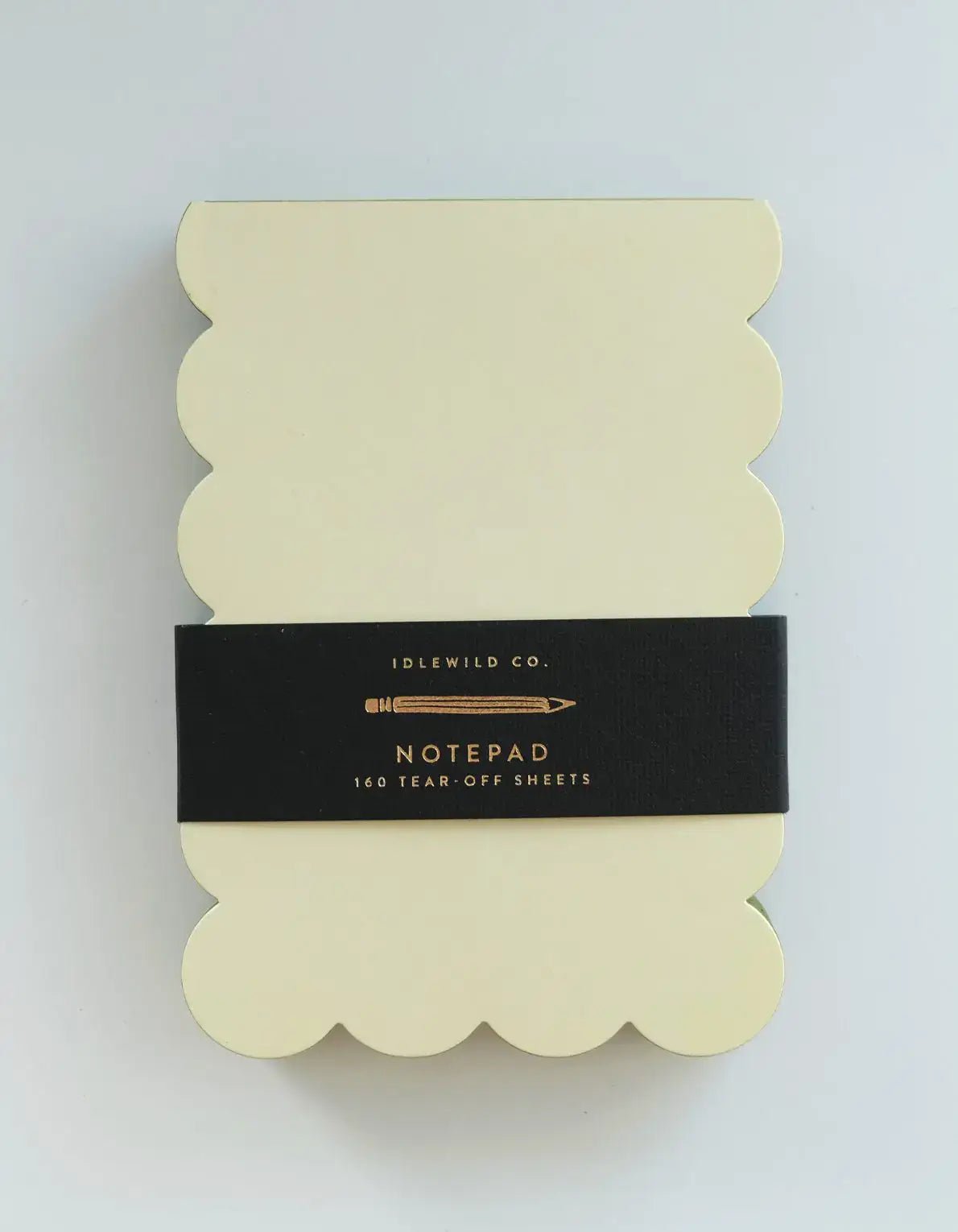 Scalloped Shaped Notepad | Chartreuse + Olive Edge - Dear John