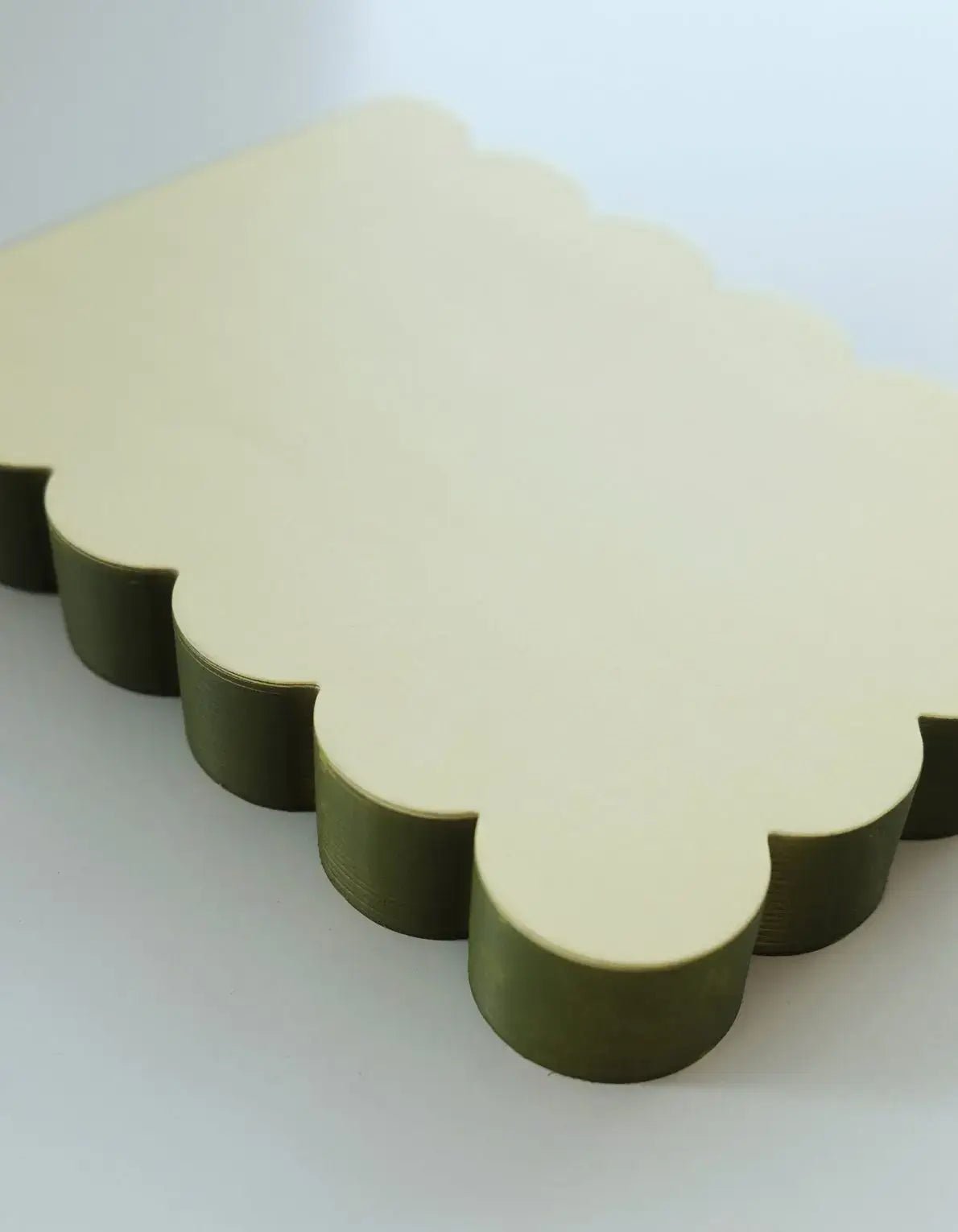 Scalloped Shaped Notepad | Chartreuse + Olive Edge - Dear John