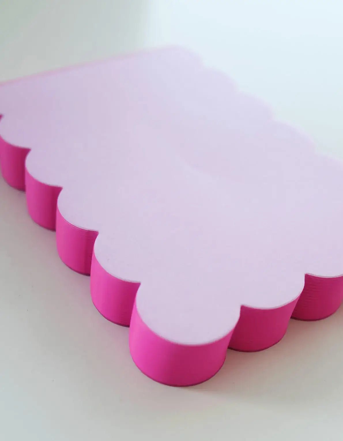 Scalloped Shaped Notepad | Lilac + Hot Pink Edge - Dear John