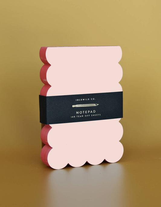 Scalloped Shaped Notepad | Peach + Persimmon Edge - Dear John