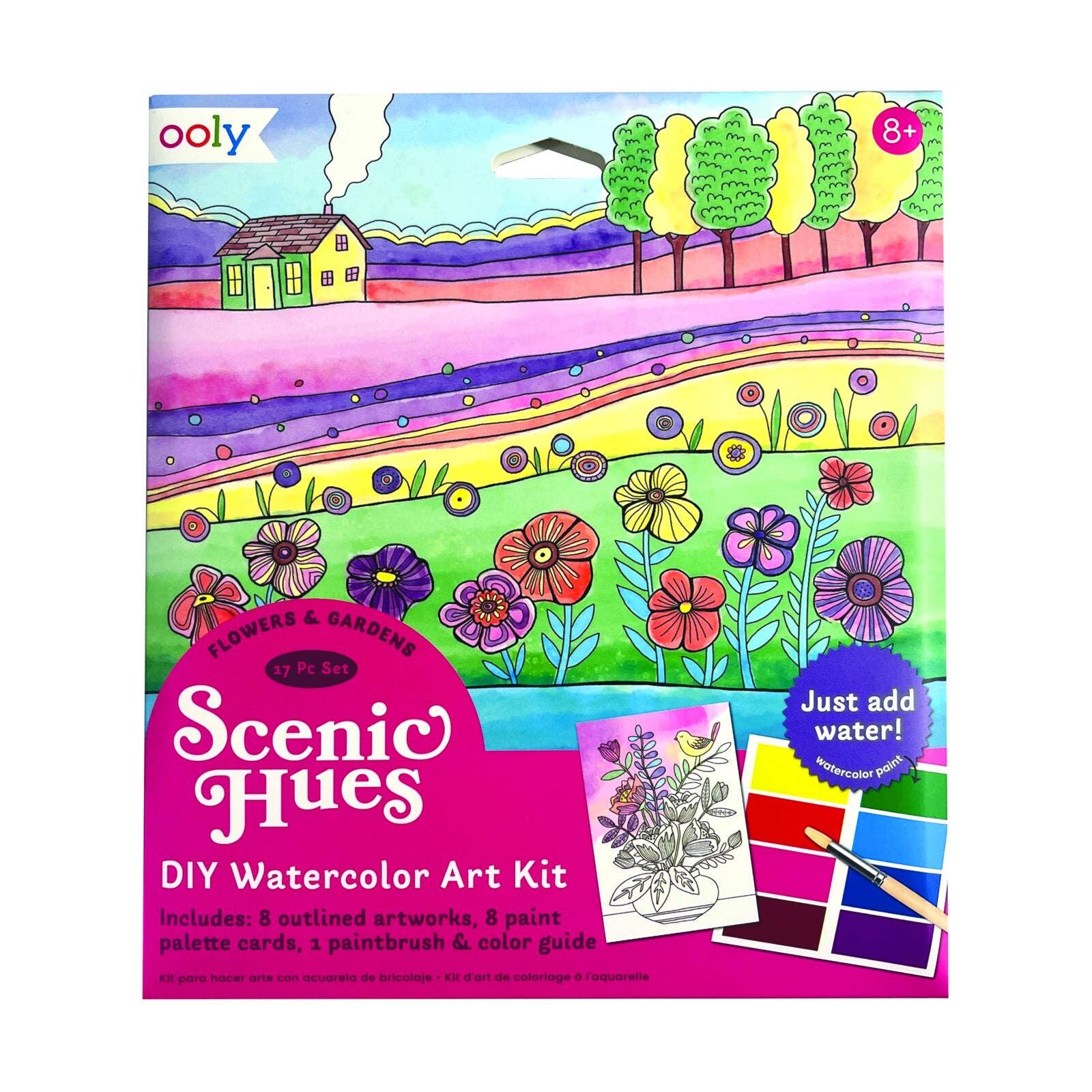 Scenic Hues: D.I.Y. Watercolor Art Kit - Flowers & Gardens ( - Dear John
