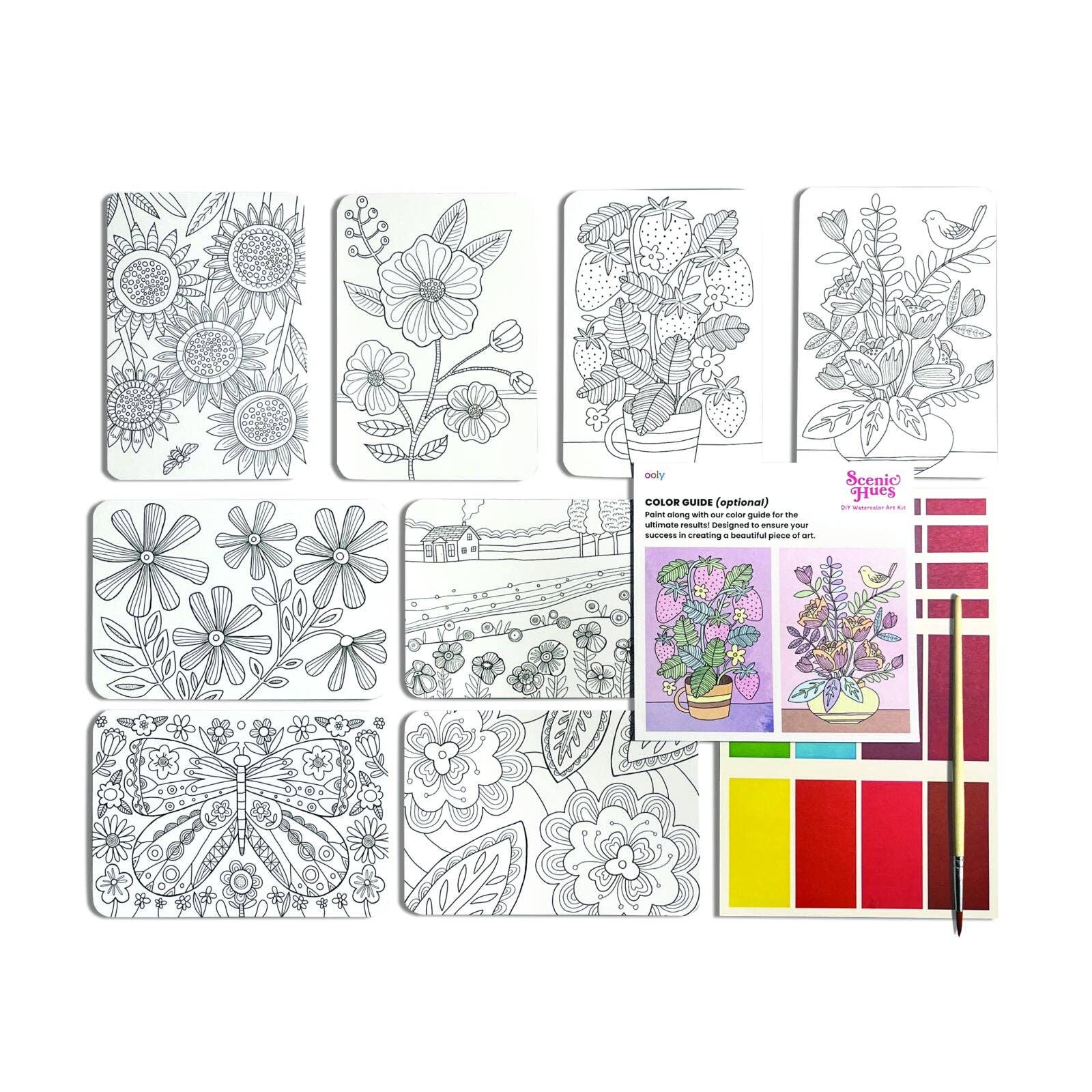 Scenic Hues: D.I.Y. Watercolor Art Kit - Flowers & Gardens ( - Dear John