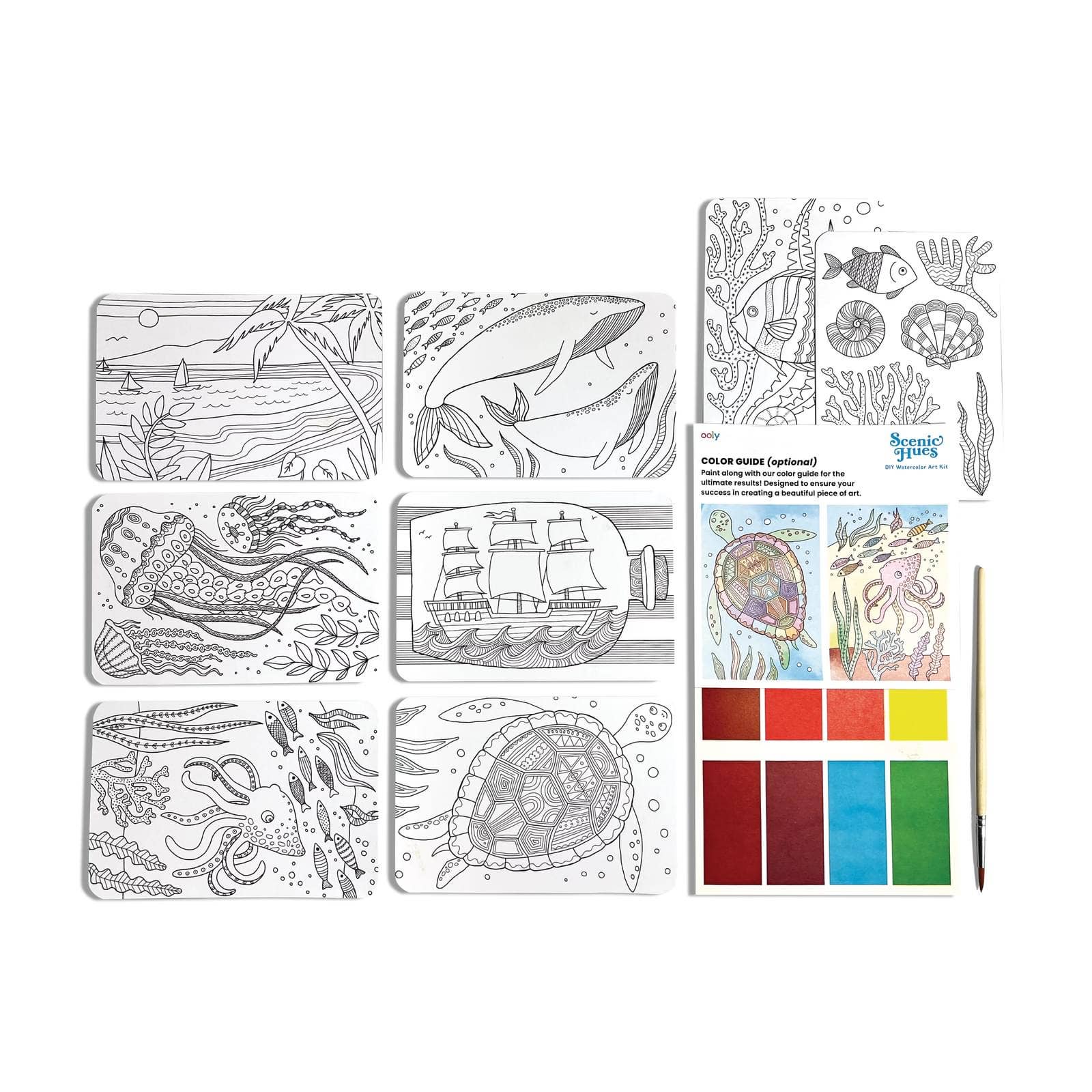Scenic Hues: D.I.Y. Watercolor Art Kit - Ocean Paradise (17 - Dear John