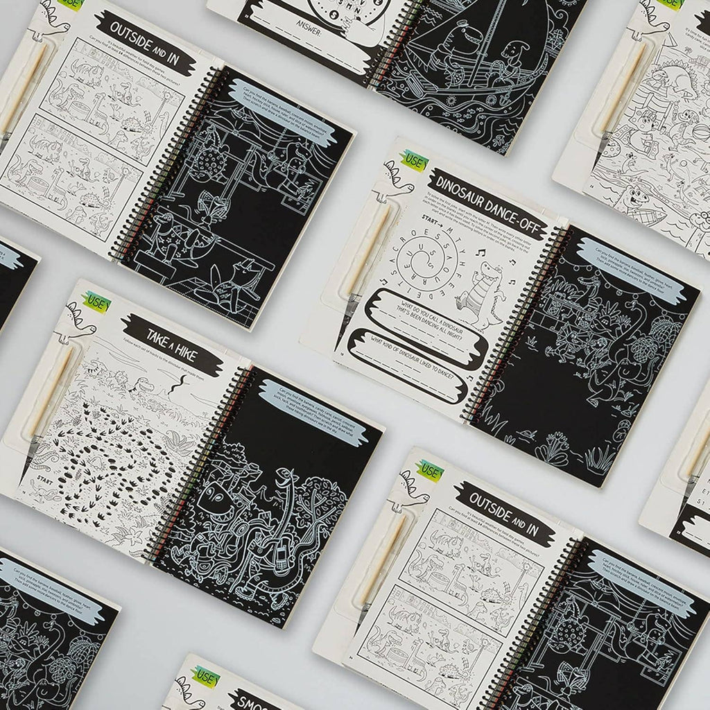 Scratch - Off Hidden Pictures Dinosaur Puzzles — Prehistoric Fun for Kids - Dear John