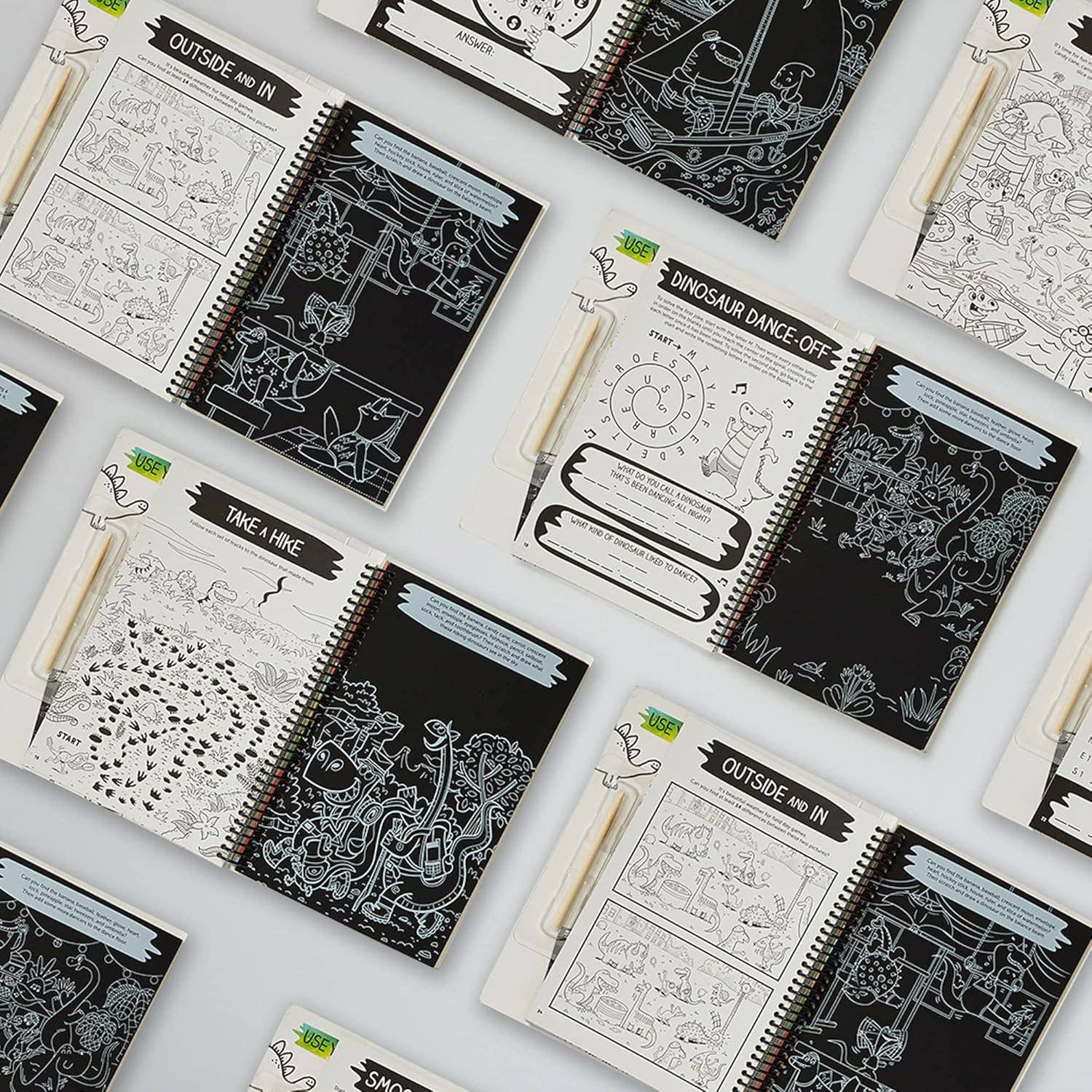 Scratch - Off Hidden Pictures Dinosaur Puzzles — Prehistoric Fun for Kids - Dear John