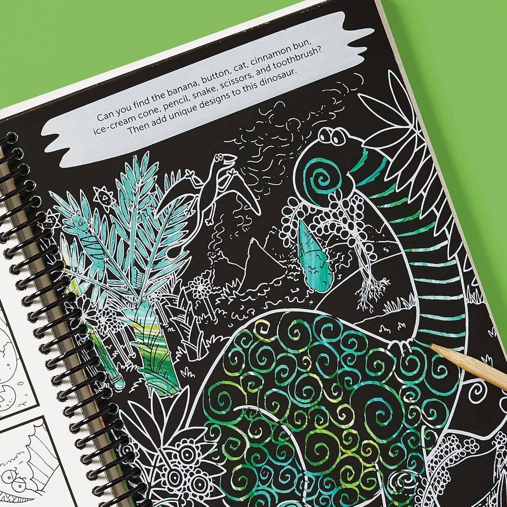 Scratch - Off Hidden Pictures Dinosaur Puzzles — Prehistoric Fun for Kids - Dear John