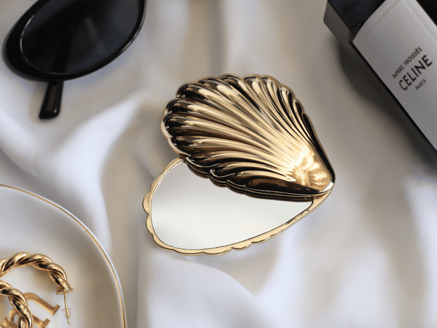 Seashell Compact Mirror | Art Deco Inspired Pocket Mirror - Dear John