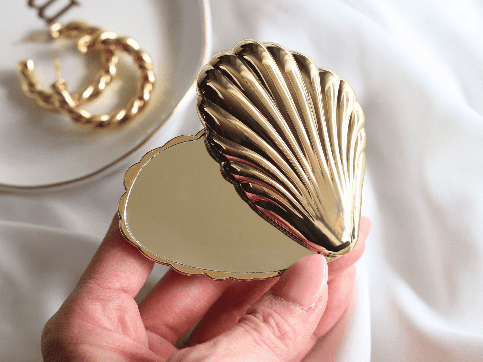 Seashell Compact Mirror | Art Deco Inspired Pocket Mirror - Dear John
