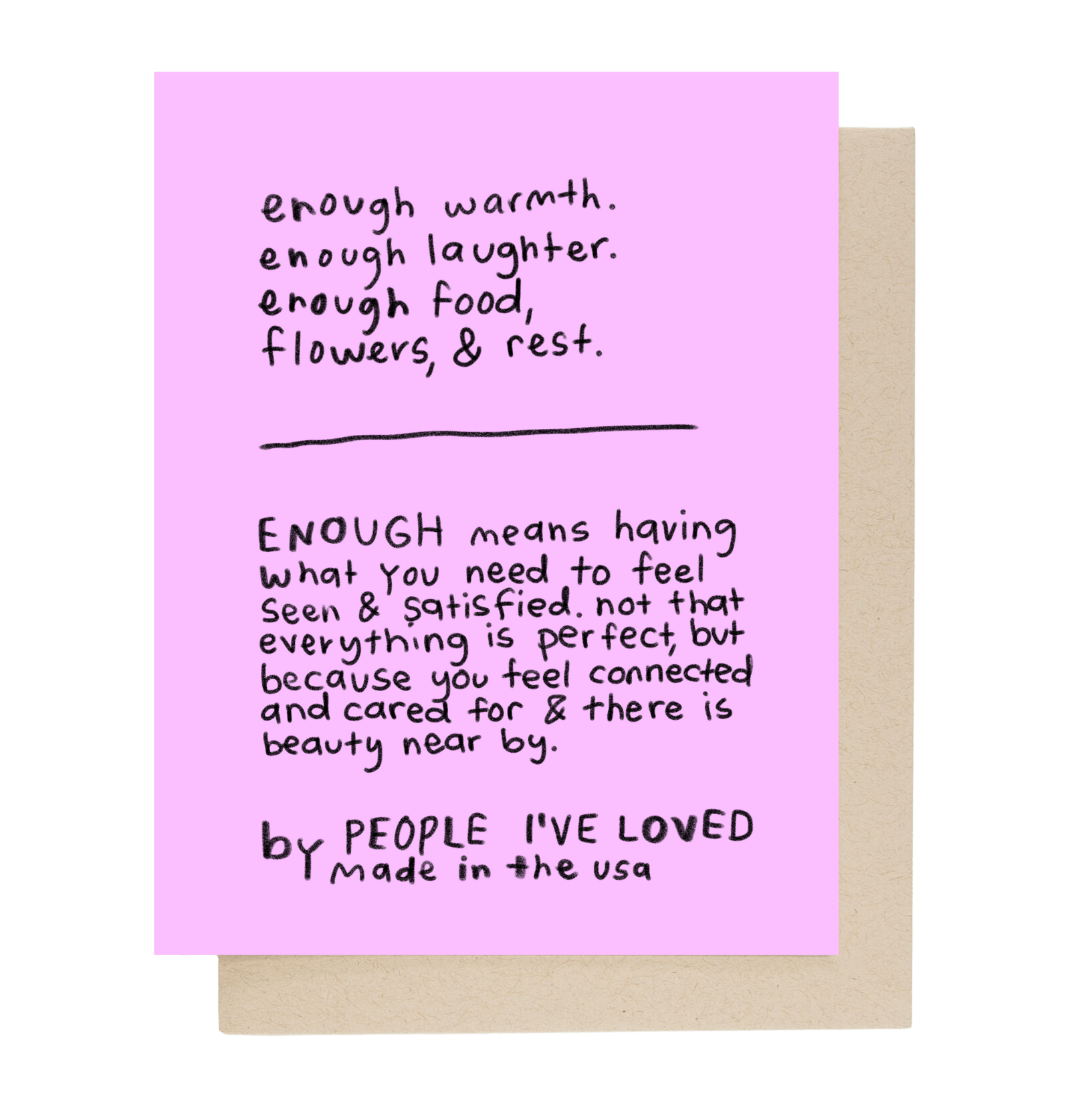 Season of Enough Card - Case Pack of 6 Cards - Dear John