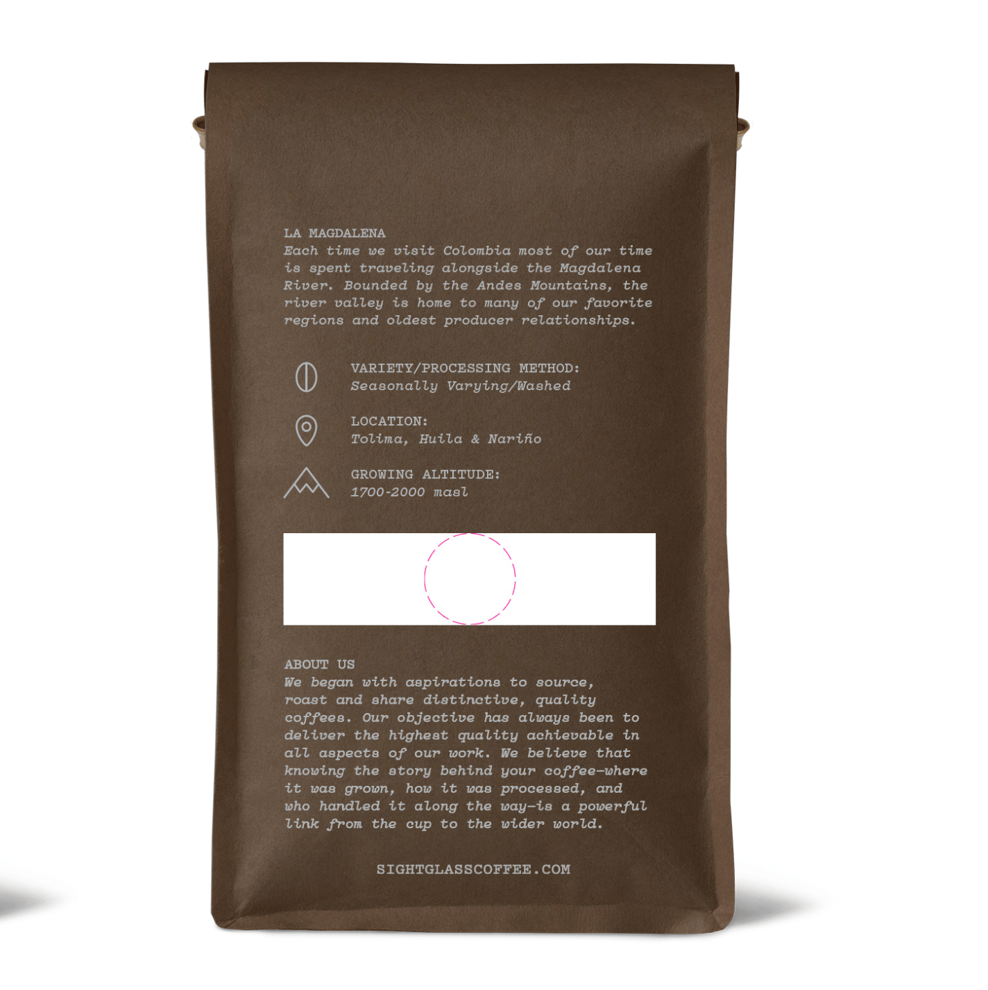 Sightglass Coffee Roasters - Colombia, La Magdalena, 12 oz Organic Single Origin - Dear John