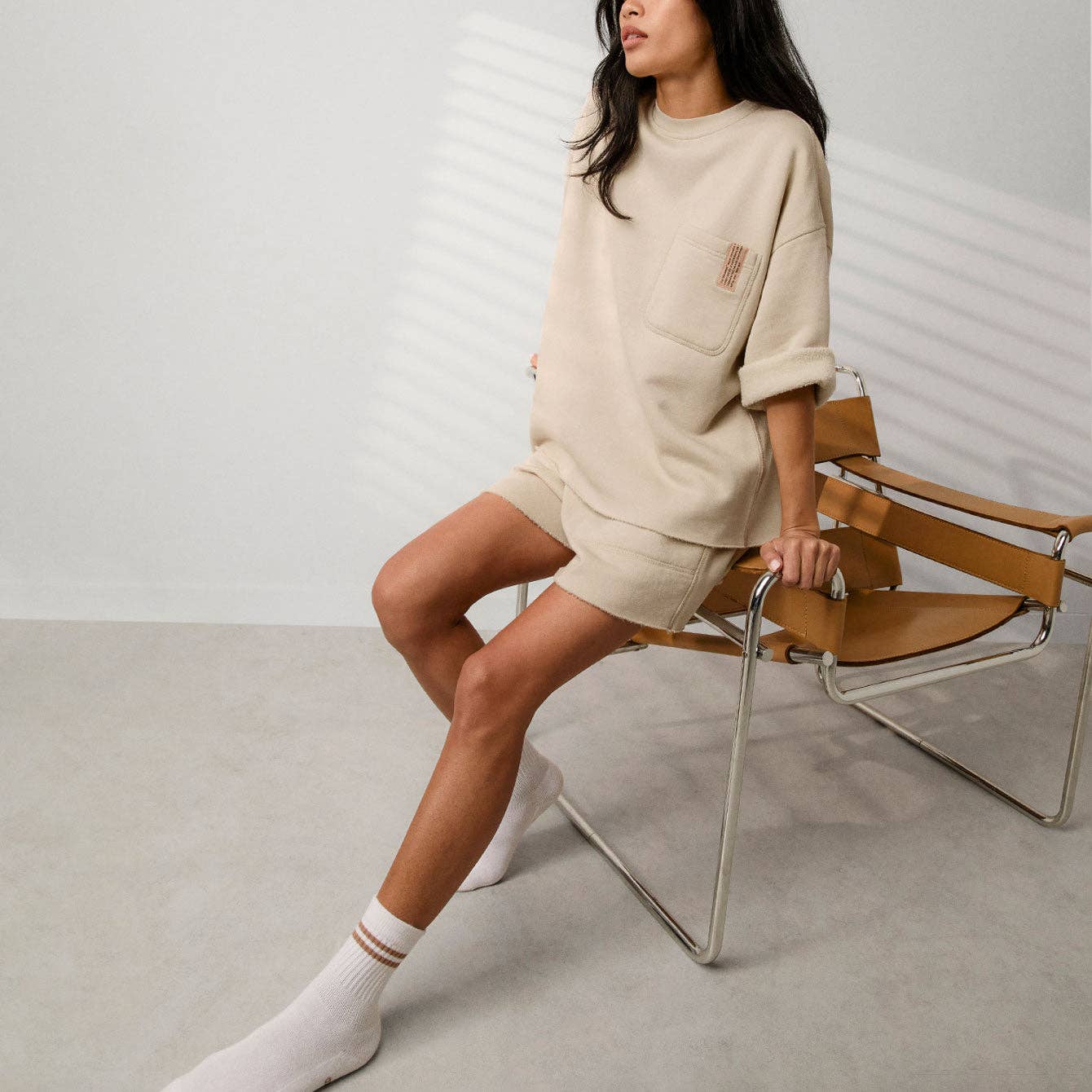 Silksweats™ Midweight Reversible Cropped Sleeve Sweatshirt - Dear John