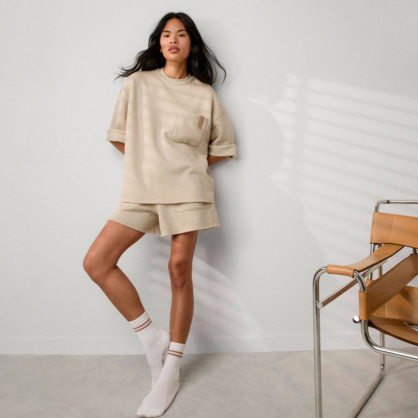 Silksweats™ Midweight Reversible Cropped Sleeve Sweatshirt - Dear John