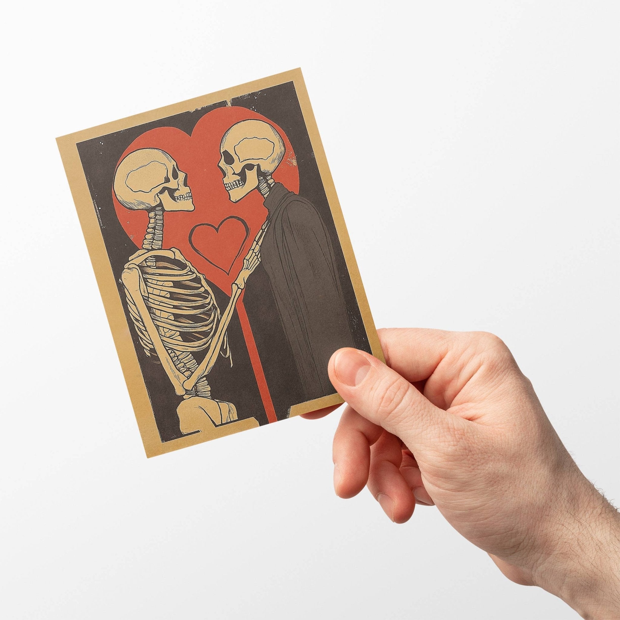 Skeletons in love - A2 greeting card - Dear John