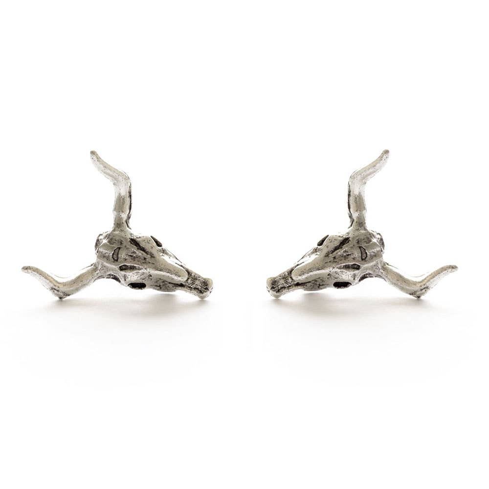 Skull Stud Earrings — Vintage Amano Archive (Oxidized Finish) - Dear John