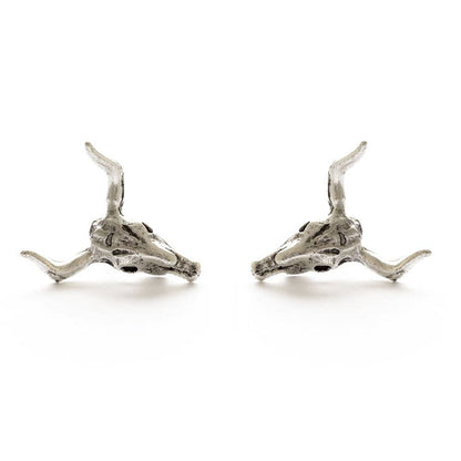 Skull Stud Earrings — Vintage Amano Archive (Oxidized Finish) - Dear John