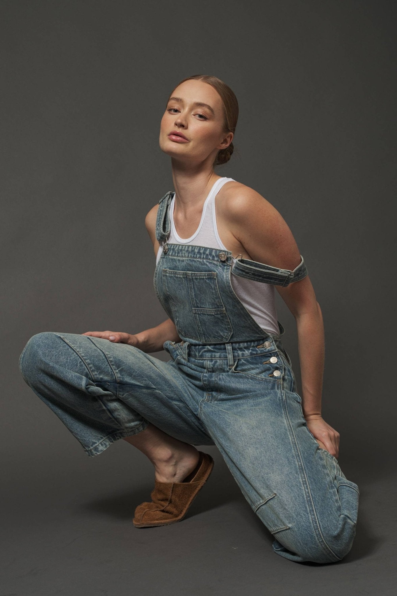 SLOUCHY RELAX FIT DENIM OVERALL - Dear John