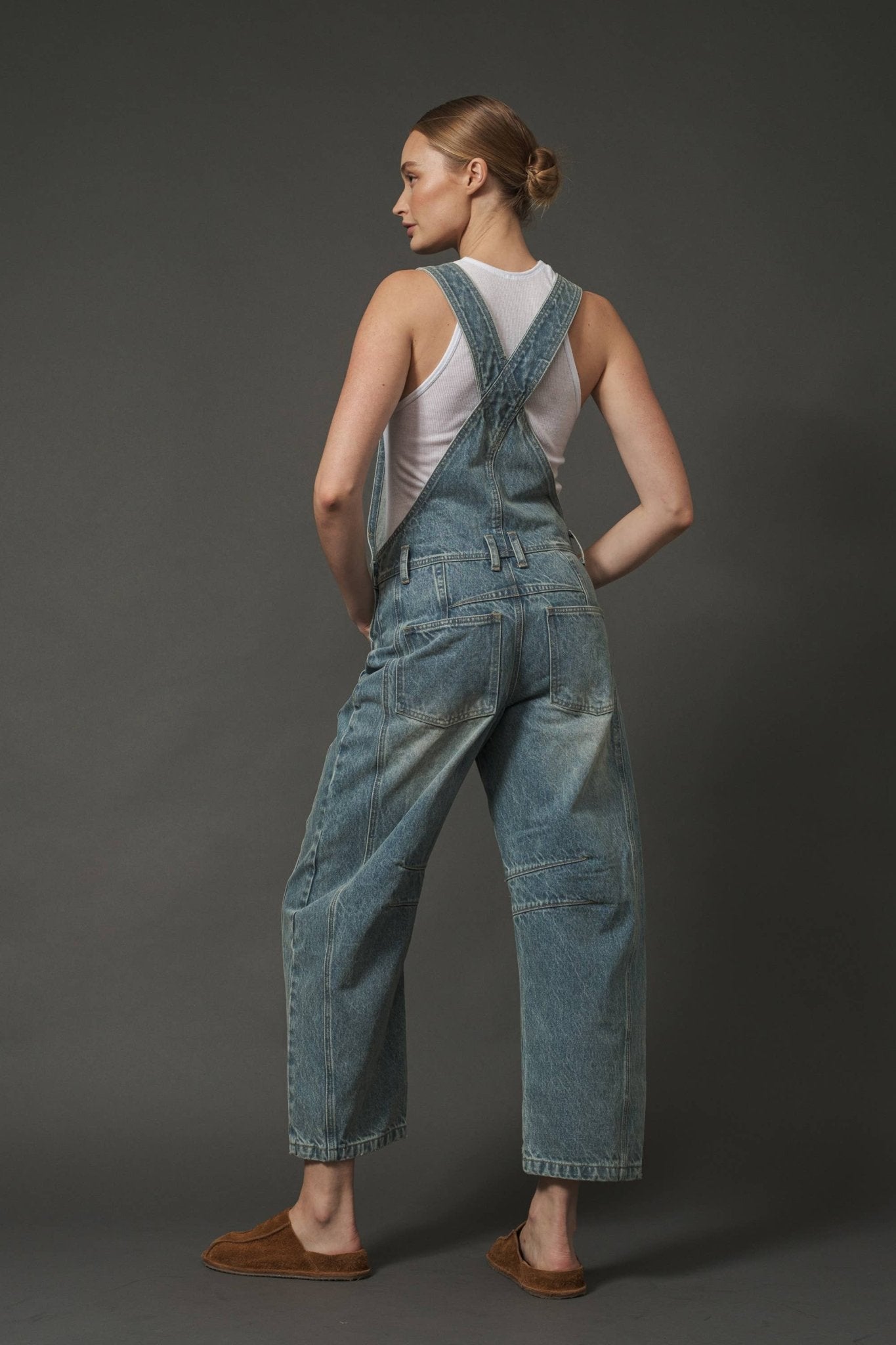 SLOUCHY RELAX FIT DENIM OVERALL - Dear John