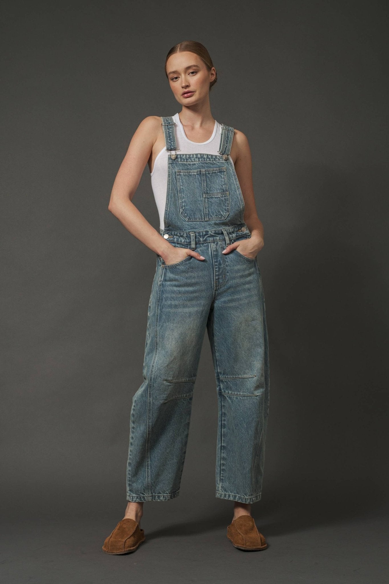 SLOUCHY RELAX FIT DENIM OVERALL - Dear John