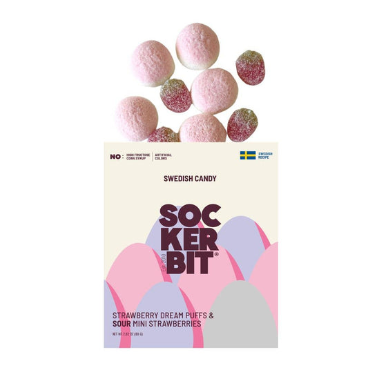 Sockerbit - Sweet & Sour Strawberry Field Swedish Candy 2.8oz Easter - Dear John