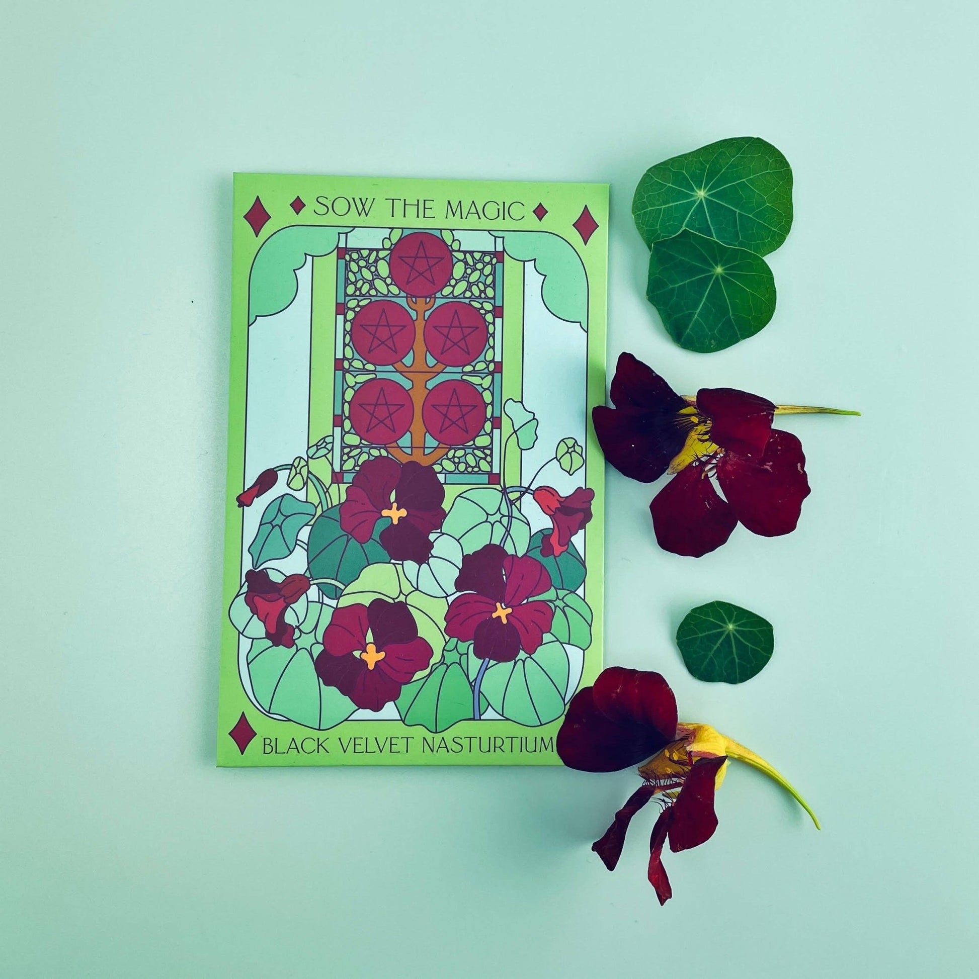Sow the Magic - Black Velvet Nasturtium Tarot Seed Packet - Dear John
