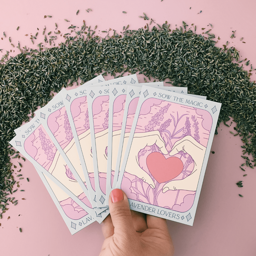 Sow the Magic - Lavender Hyssop Lovers Tarot Seed Packet - Dear John