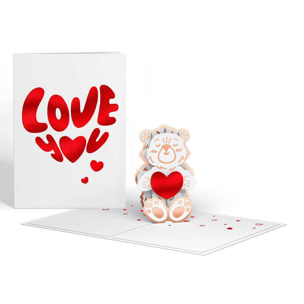 Sparking Heart Bear 12 - Pack: Tinypop™ Card 2 x 2.8" - Dear John