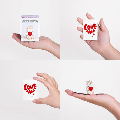 Sparking Heart Bear 12 - Pack: Tinypop™ Card 2 x 2.8" - Dear John