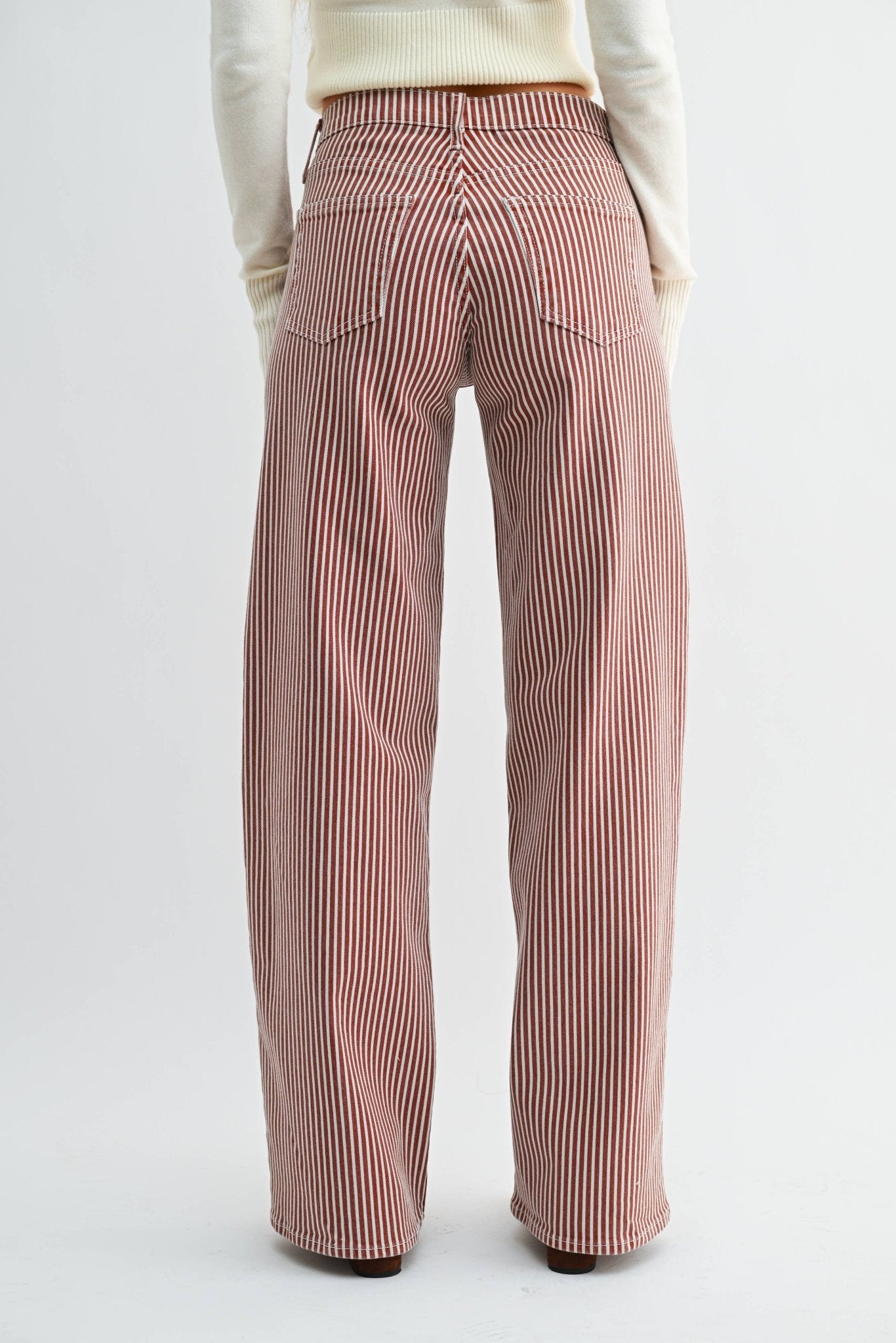 SPICE BROWN STRIPE - Relaxed Wide Leg - Dear John
