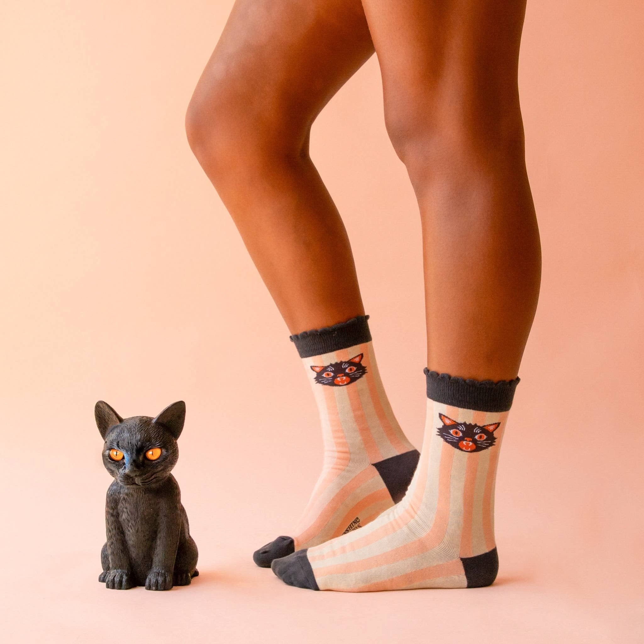 Spooky Kitty Crew Socks | Halloween - Dear John