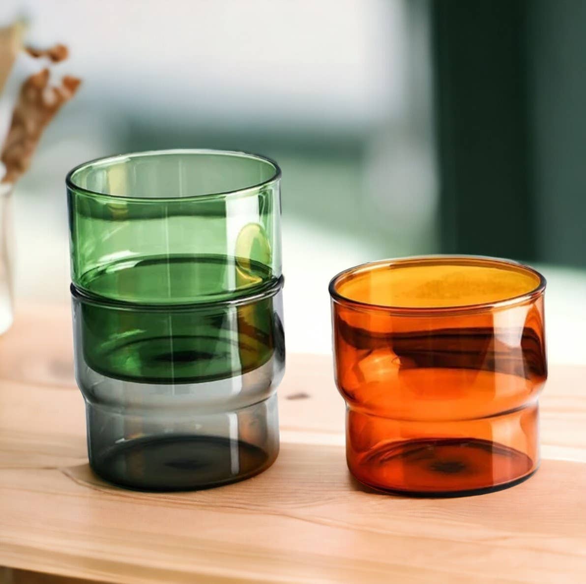 Stackable Colored Glass Water Cup - Dear John
