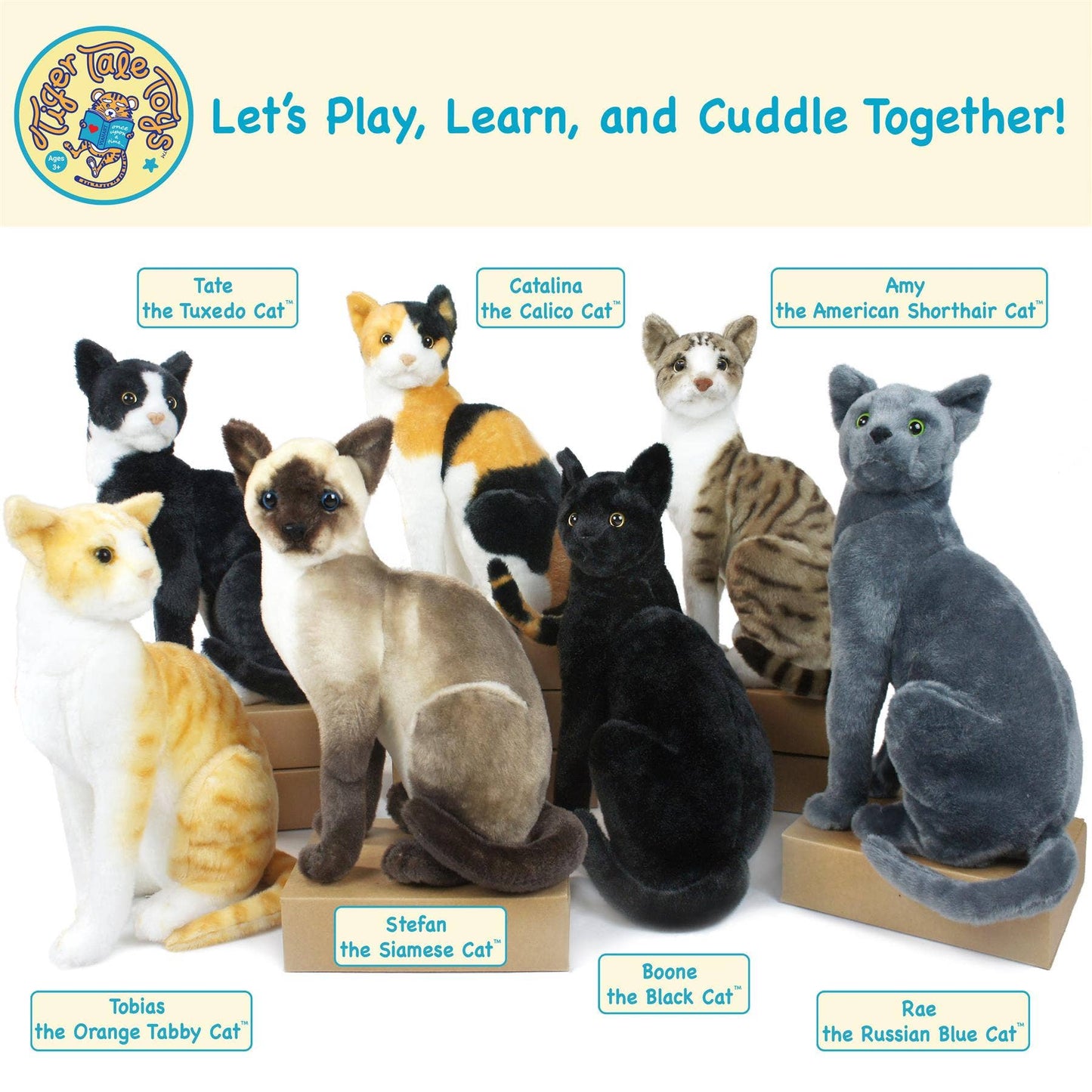 Stefan The Siamese Cat | 13 Inch Stuffed Animal Plush - Dear John