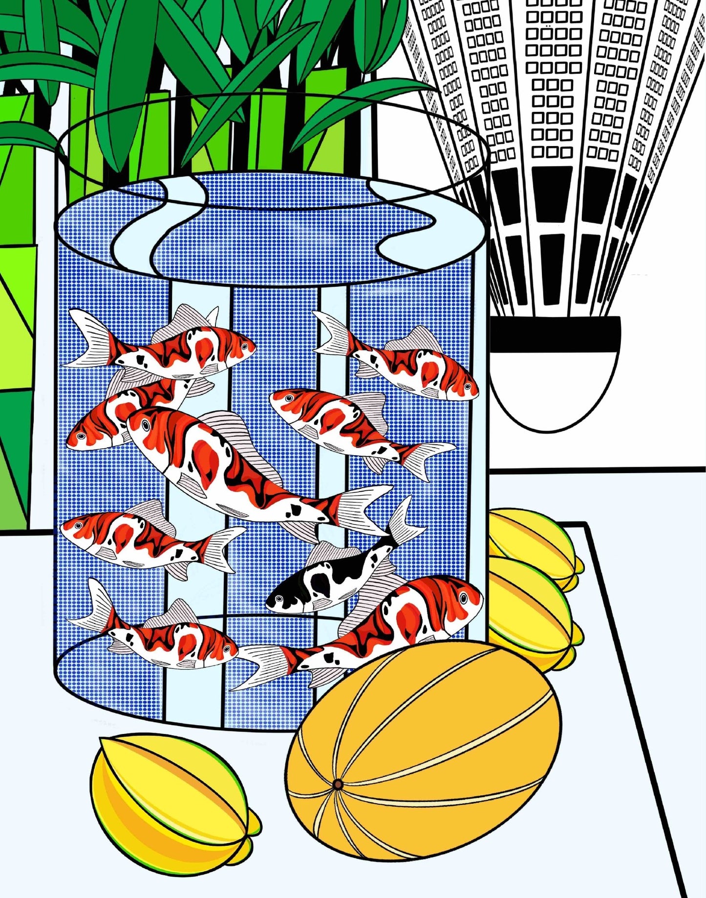 Still Life with Nine Koi Fish Pop Art Print - Dear John