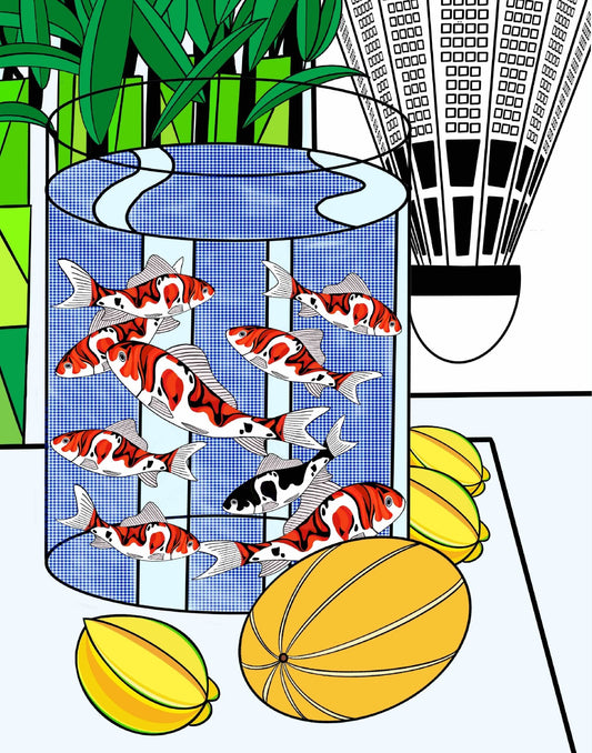 Still Life with Nine Koi Fish Pop Art Print - Dear John