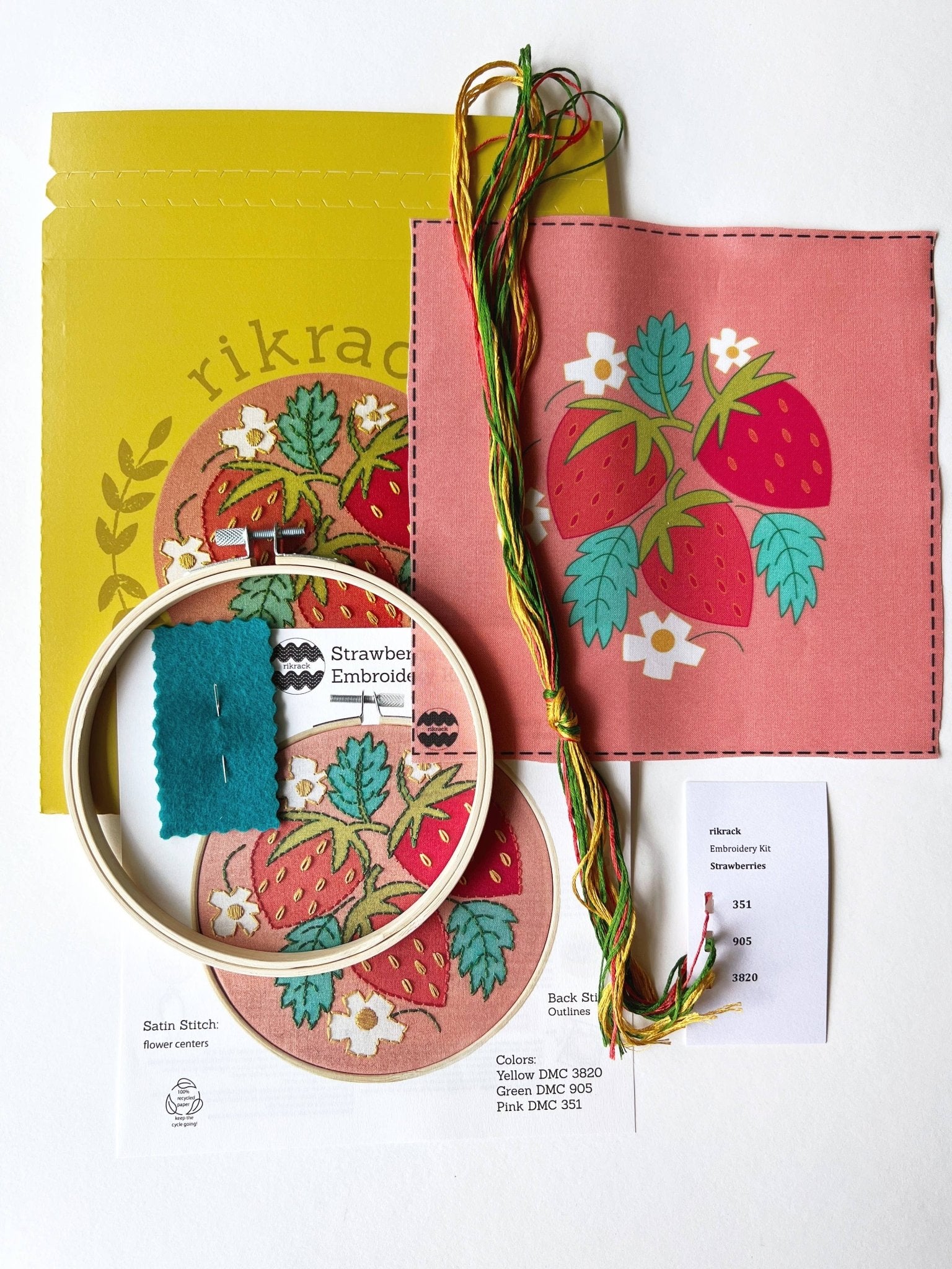 Strawberries Embroidery Kit - Dear John