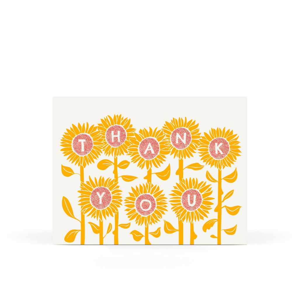 Sunflower Thank You Card — Letterpress Greeting Card - Dear John