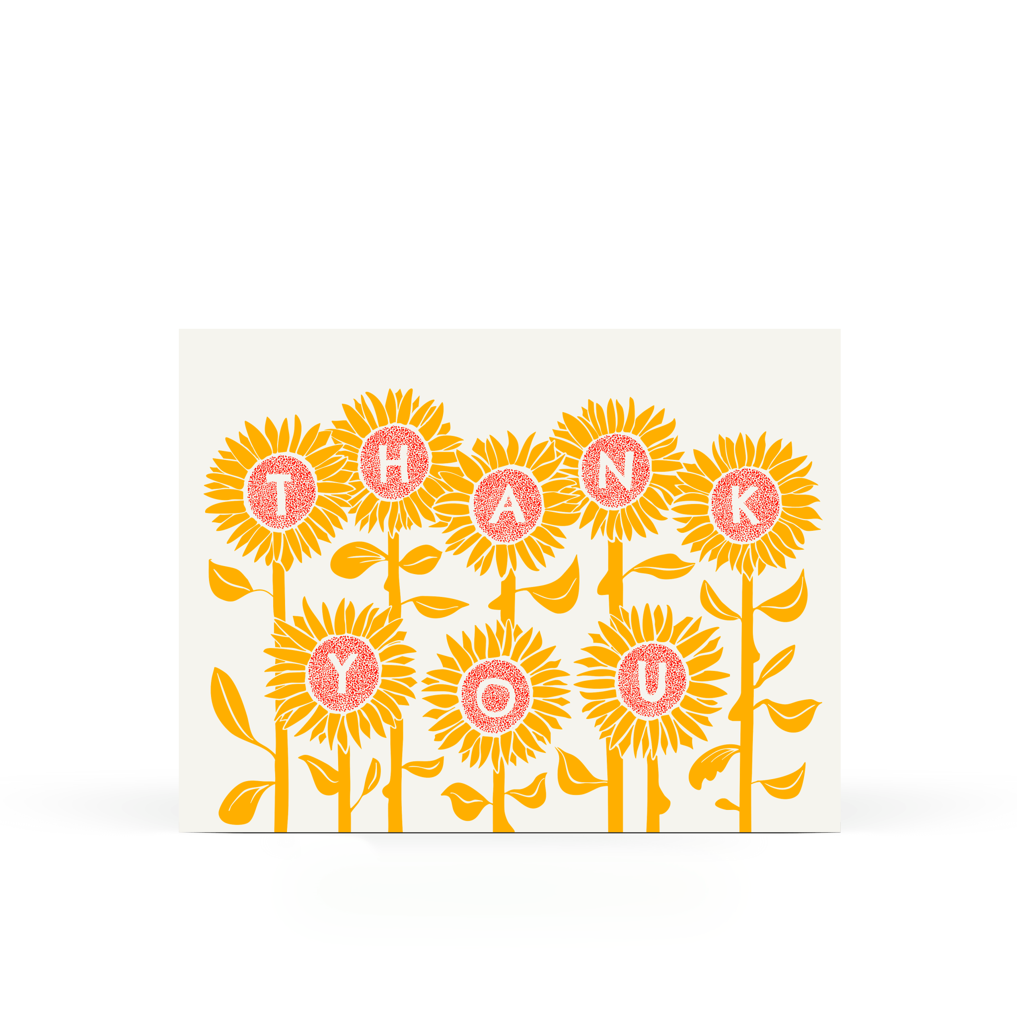 Sunflower Thank You Card — Letterpress Greeting Card - Dear John