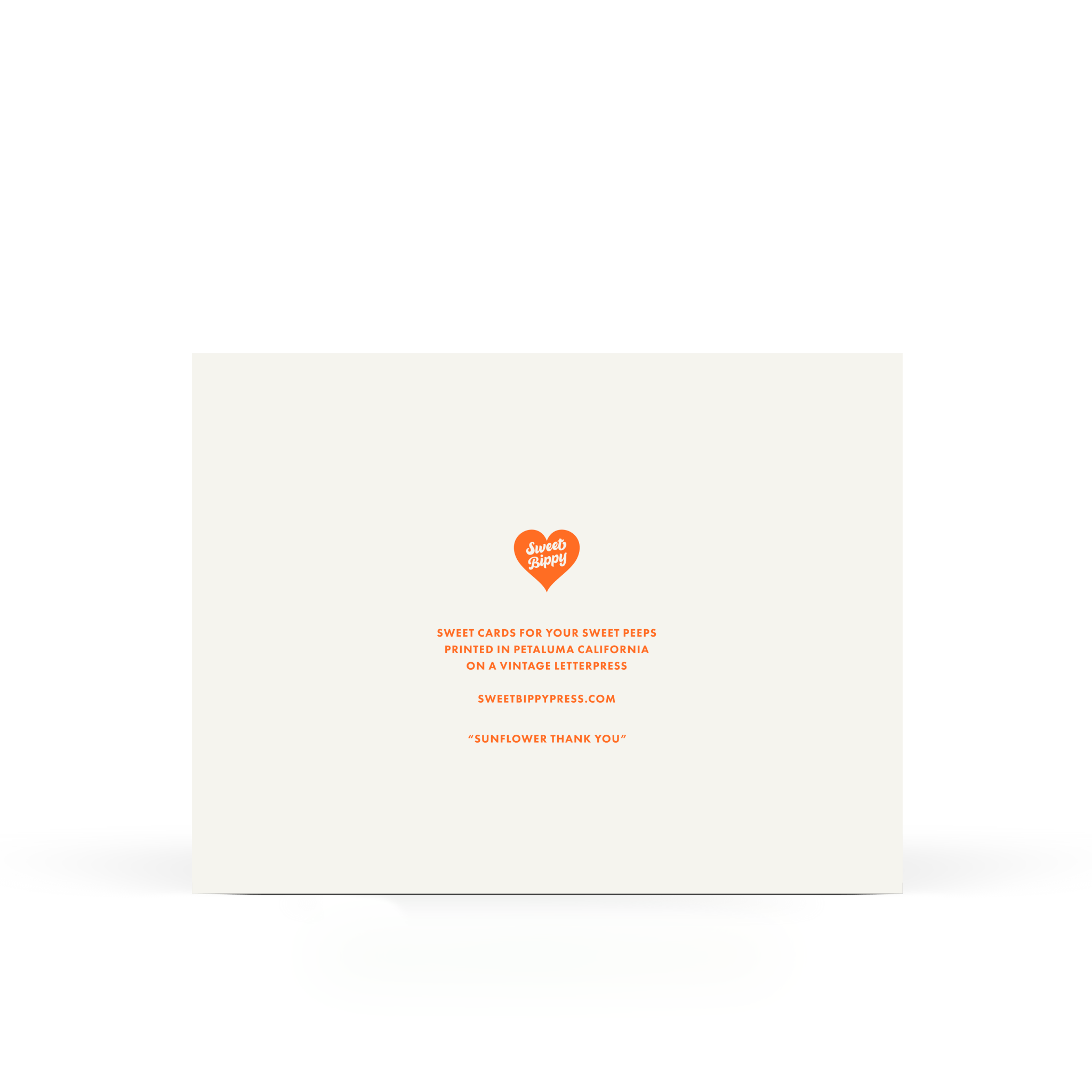 Sunflower Thank You Card — Letterpress Greeting Card - Dear John