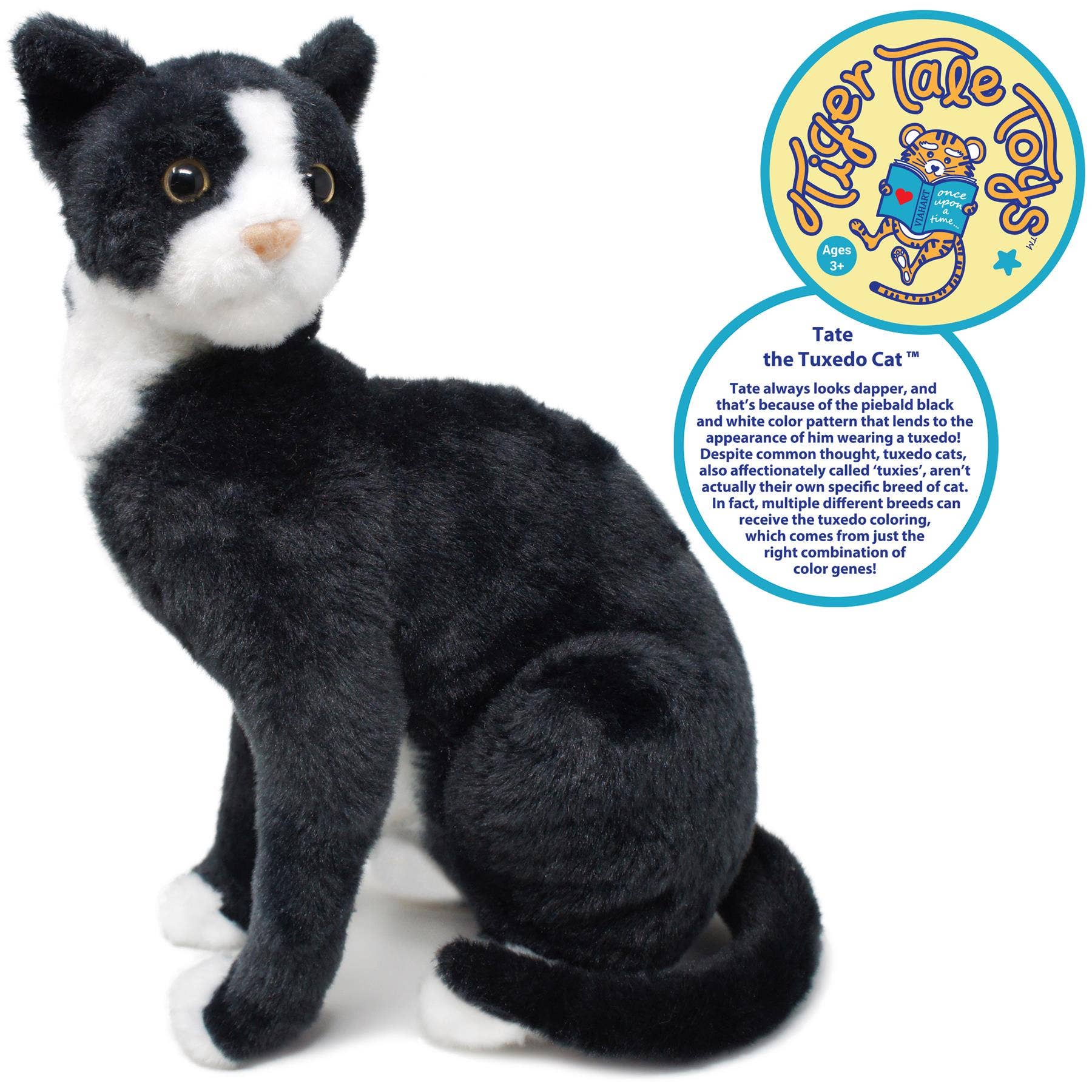 Tate the Tuxedo Cat — 14" Stuffed Animal Plush - Dear John