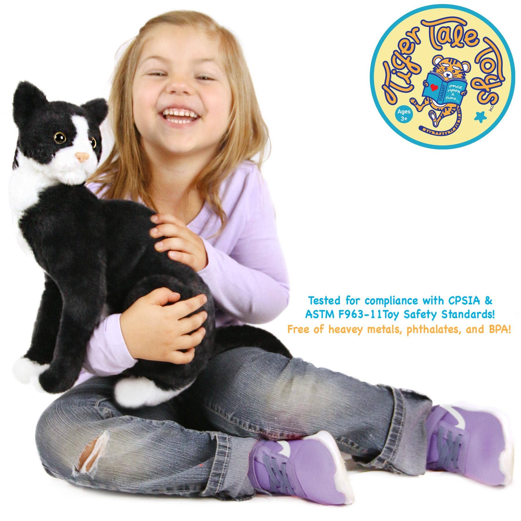 Tate the Tuxedo Cat — 14" Stuffed Animal Plush - Dear John