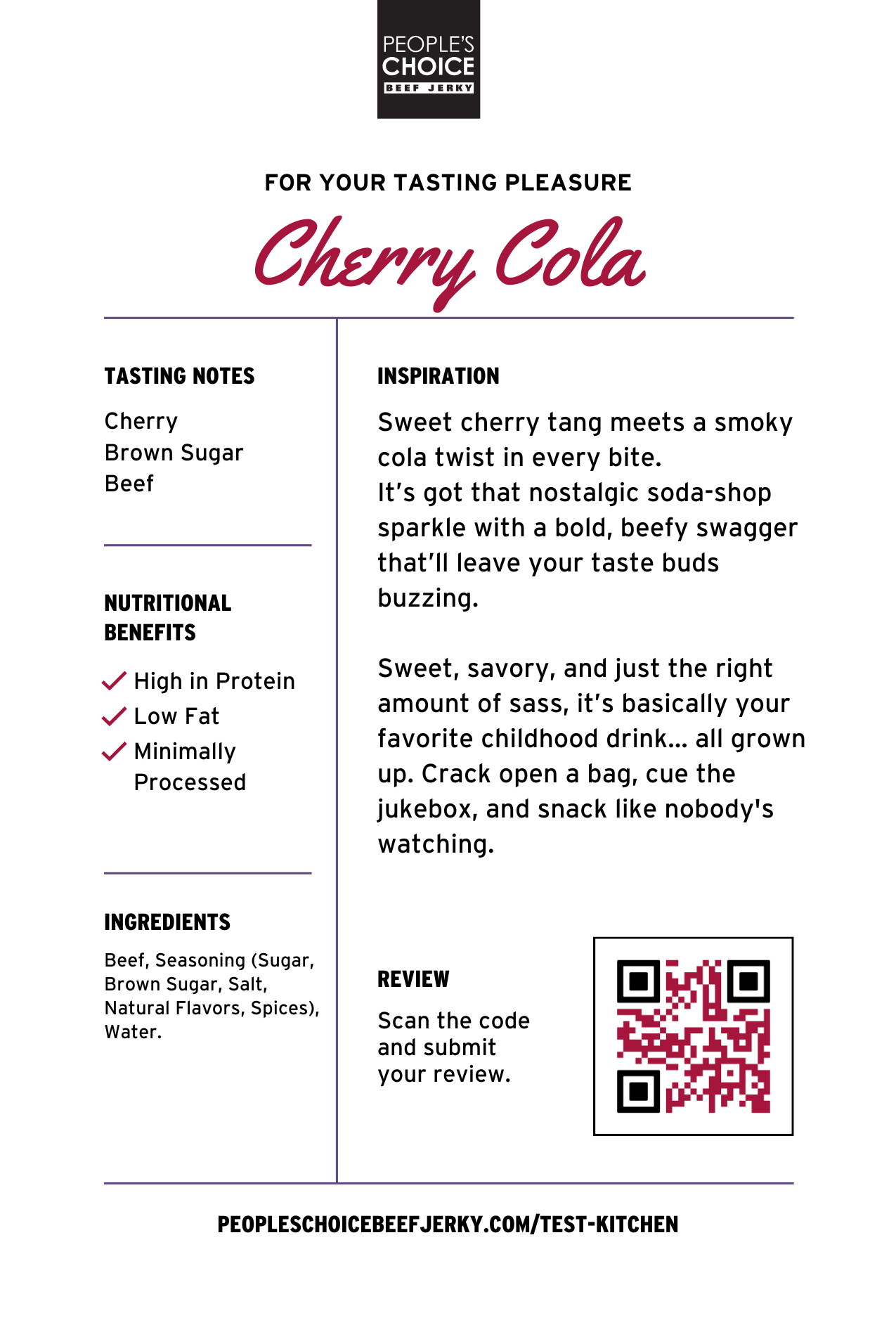 Test Kitchen - Cherry Cola Beef Jerky - Dear John