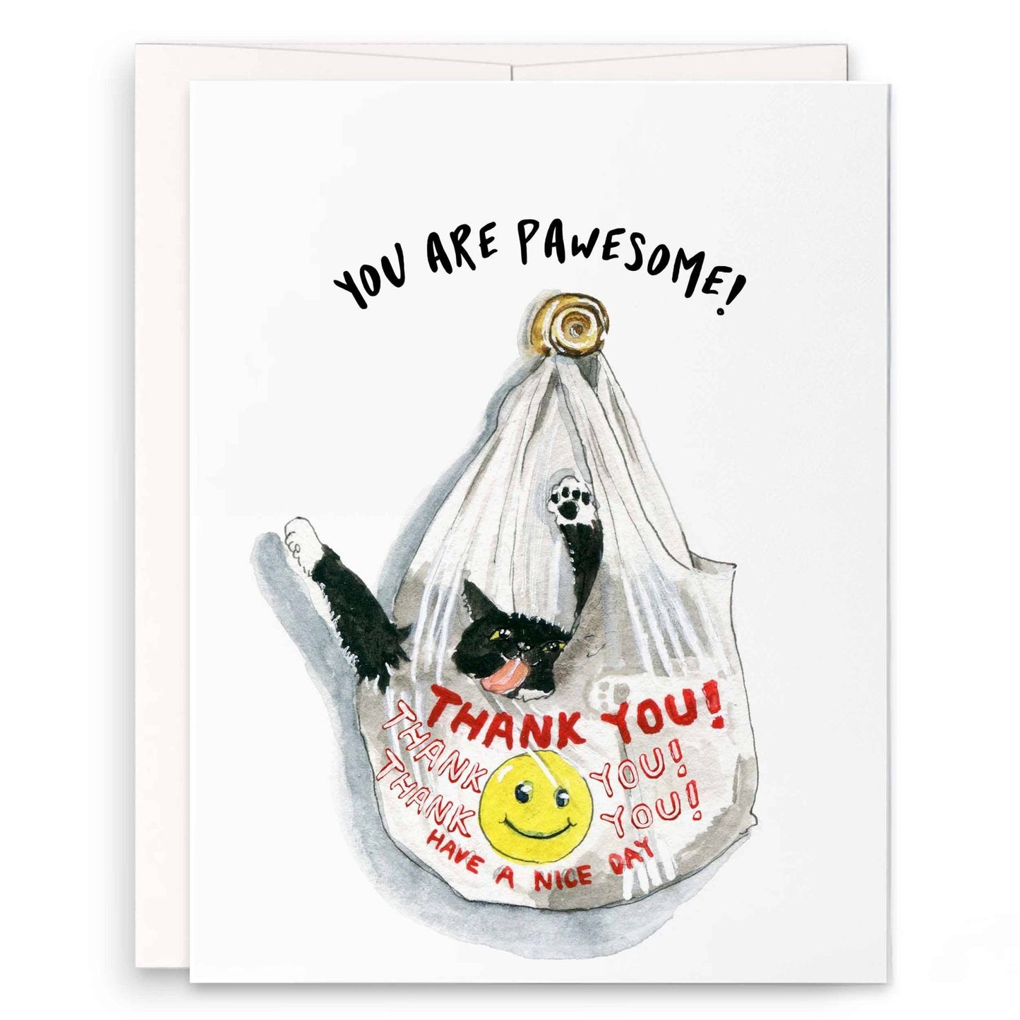 Thank You Bag Cat - Funny Thank You Card - Dear John