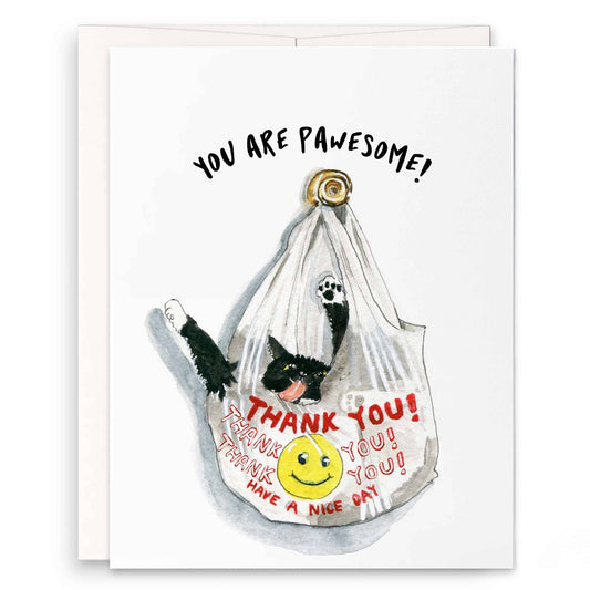 Thank You Bag Cat - Funny Thank You Card - Dear John