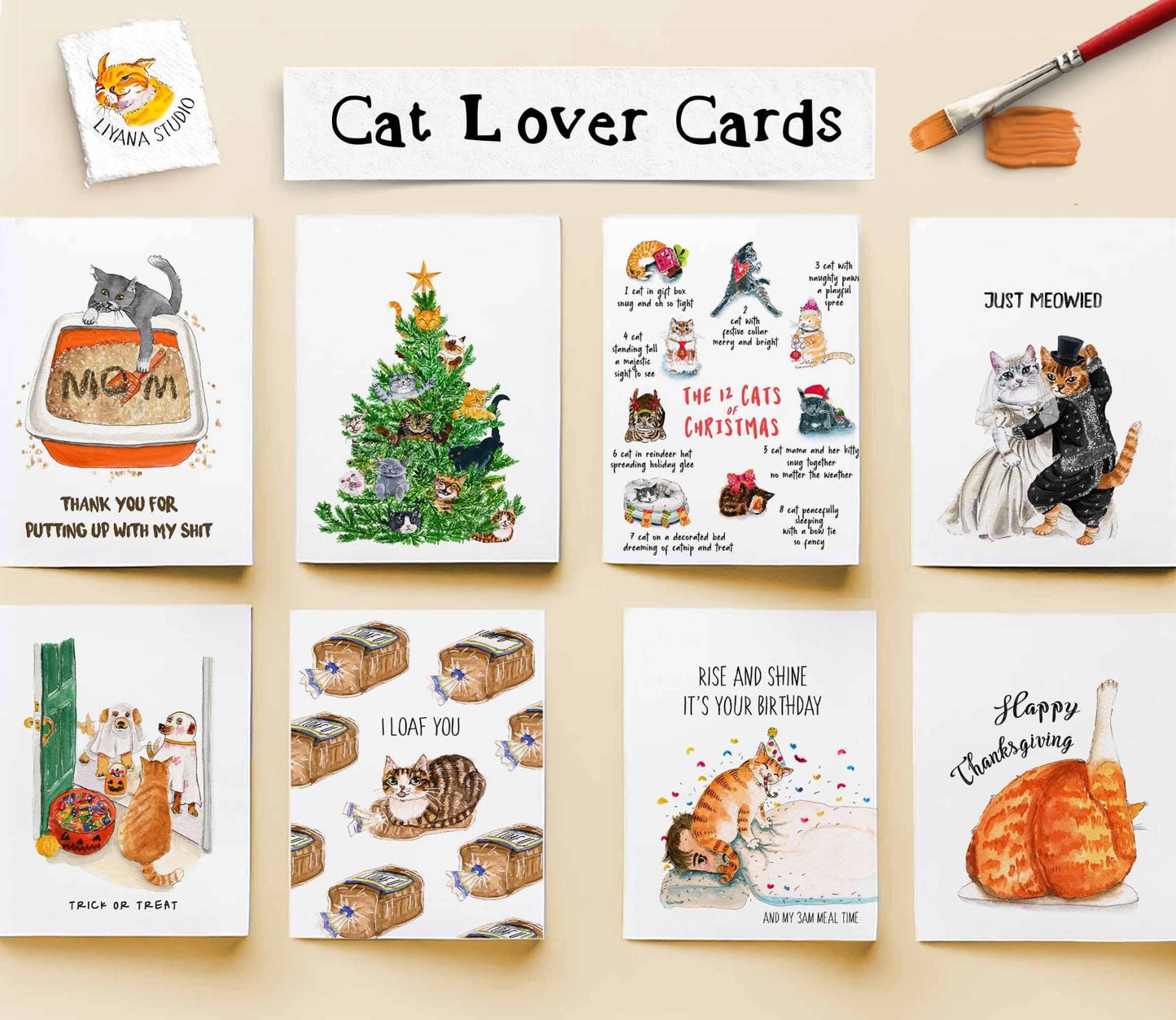 Thank You Bag Cat - Funny Thank You Card - Dear John